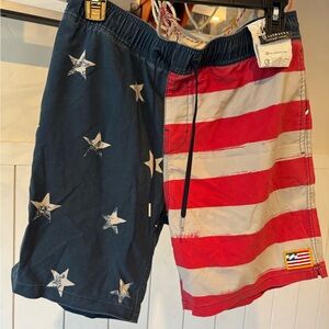 Billabong Red, White, and Blue Board Shorts